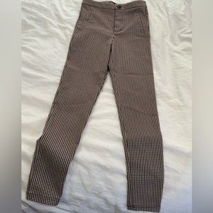 Zara Pixie pants size small, red and black houndstooth pattern.